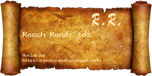 Resch Renátó névjegykártya